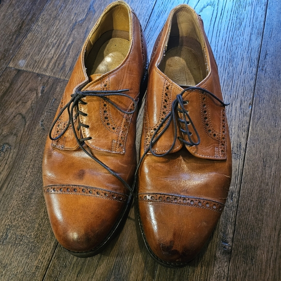 Allen Edmonds Corporate Casuals Brown Leather Shoes Men Size 9.5 D Used.